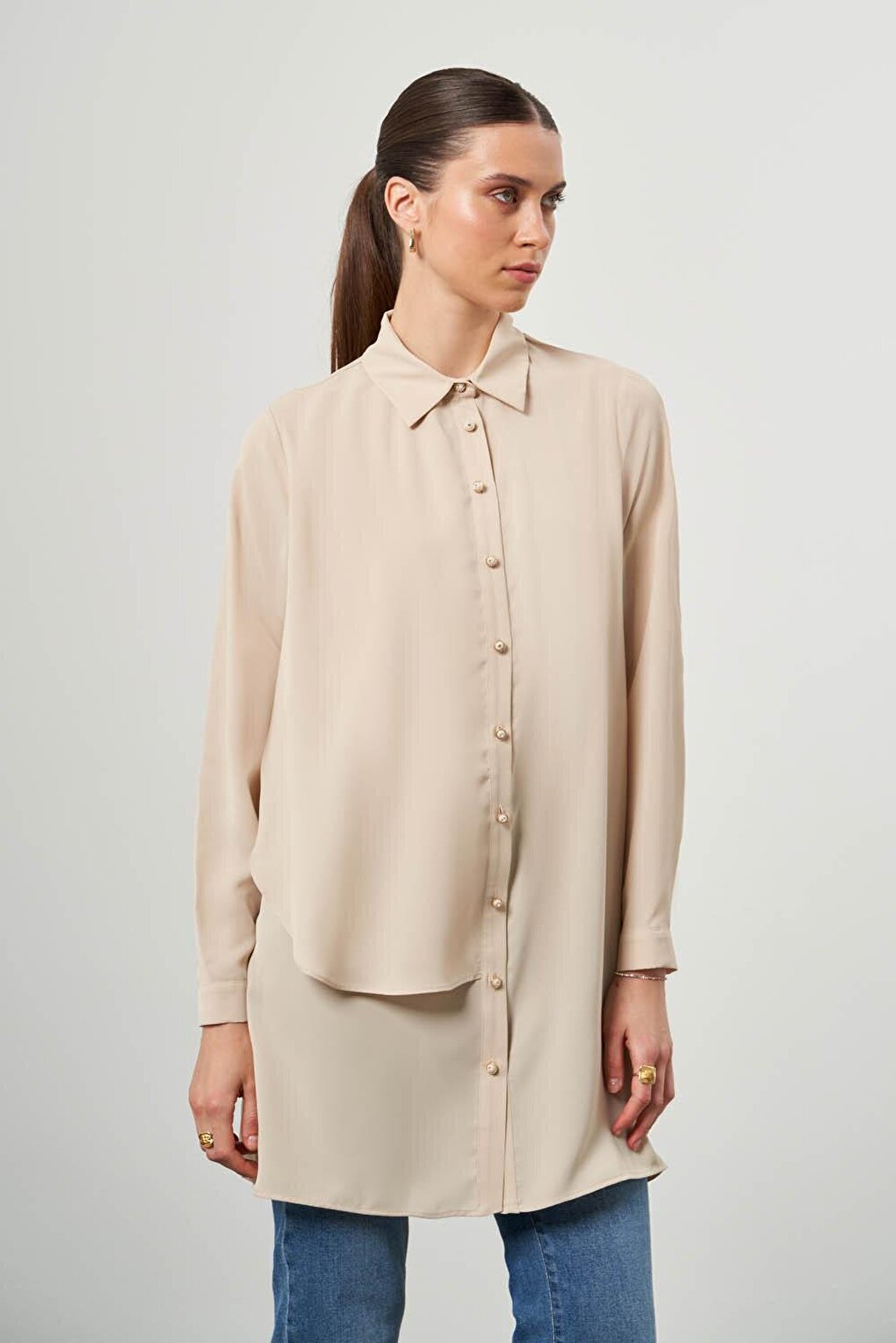 Mink Shirt Tunic with Side Pieces