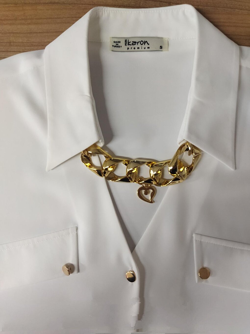 Women's Decorative Pocket Short Sleeve Epaulette Shirt