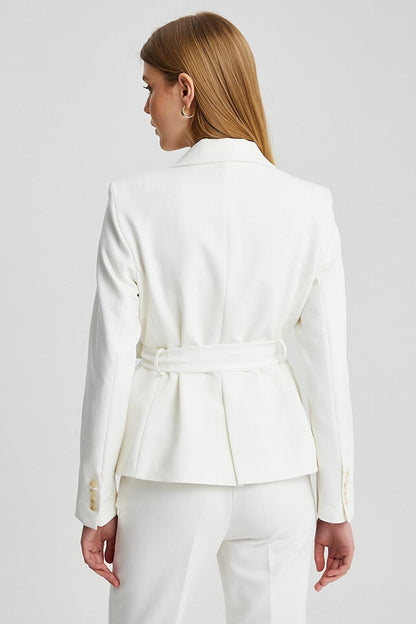 Women's Slim Blazer Jacket with Belt Detail