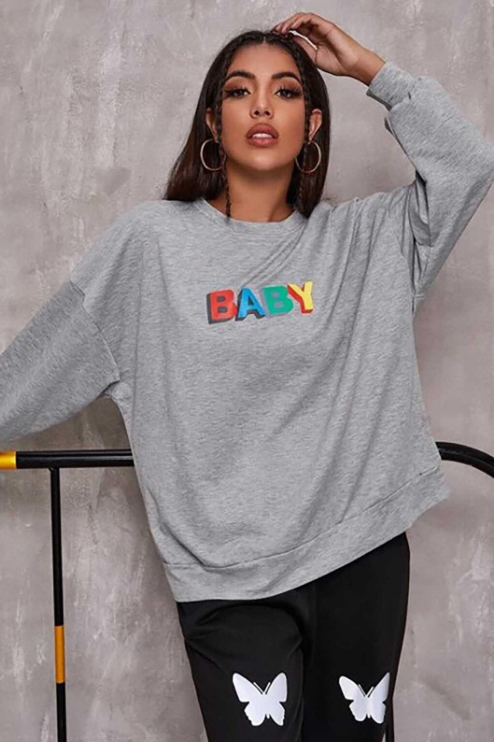 Gray Baby Printed Sweatshirt MG791