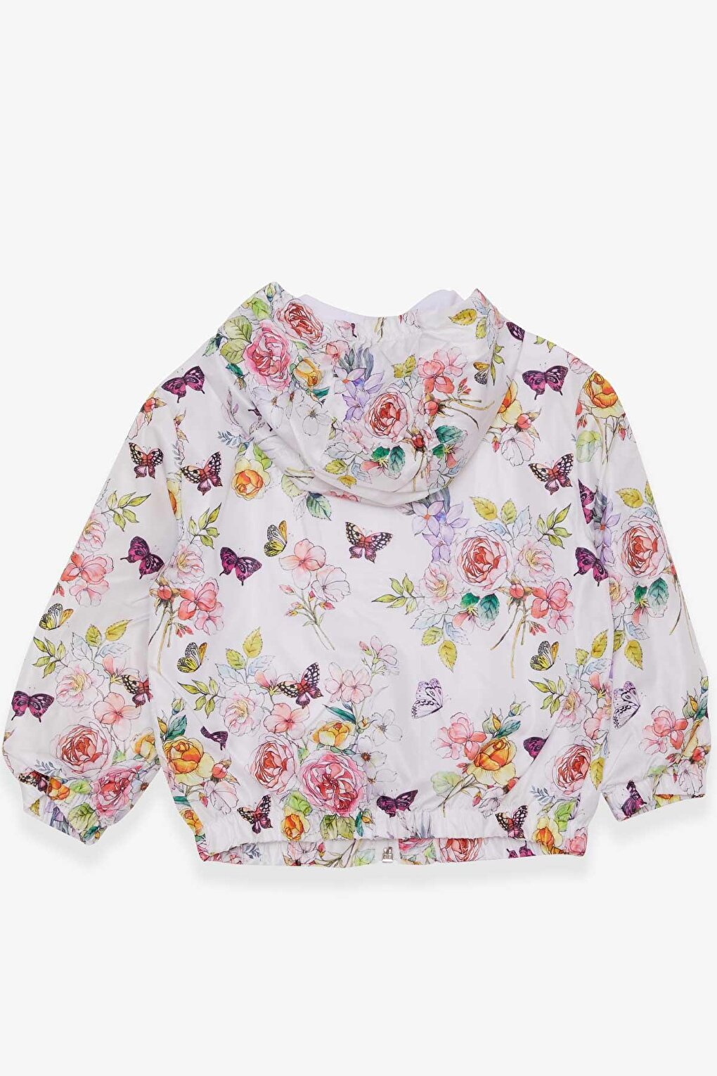 Girl's Raincoat Flower Patterned White (Age 1-3)