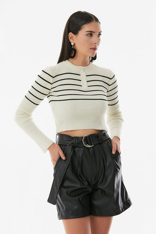 Striped Crew Neck Knitwear Sweater