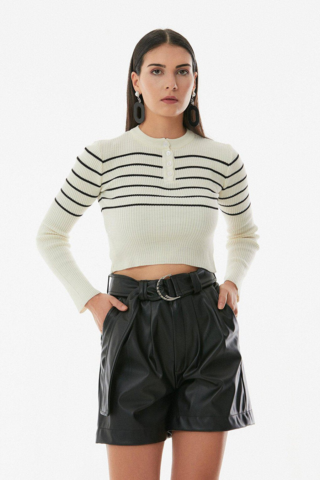 Striped Crew Neck Knitwear Sweater