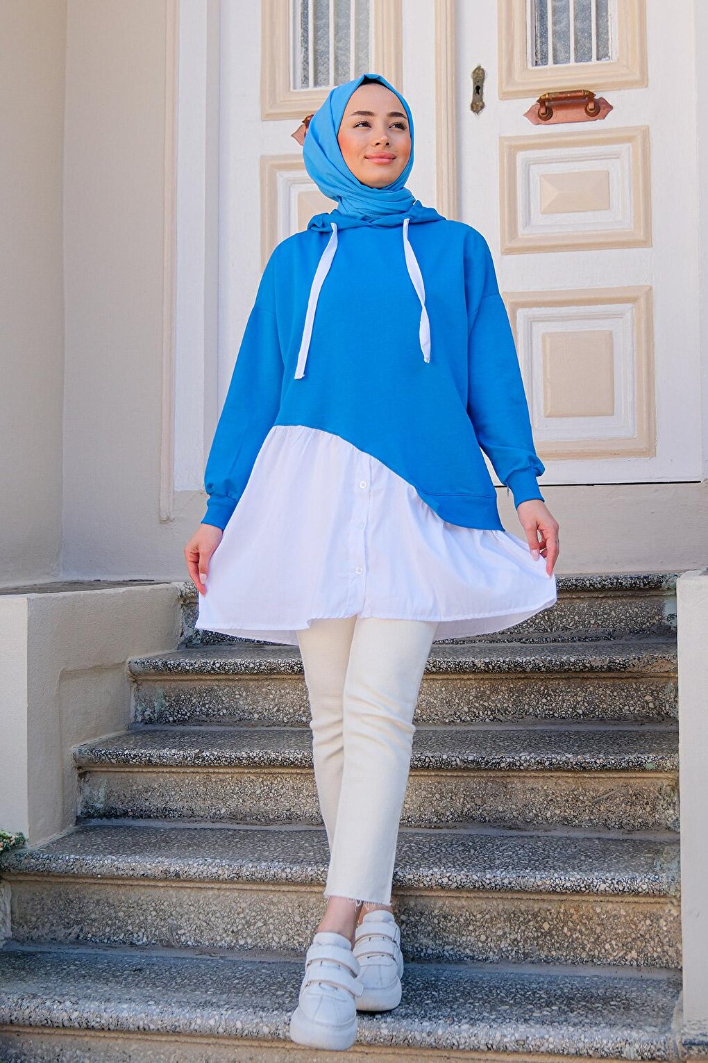 Women's Hooded Tunic Blue