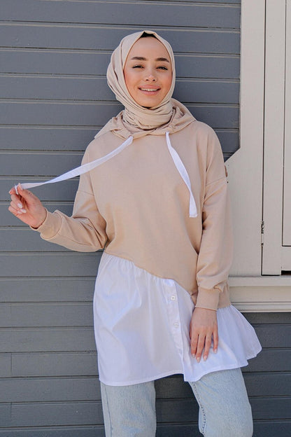 Women's Hooded Tunic Cream