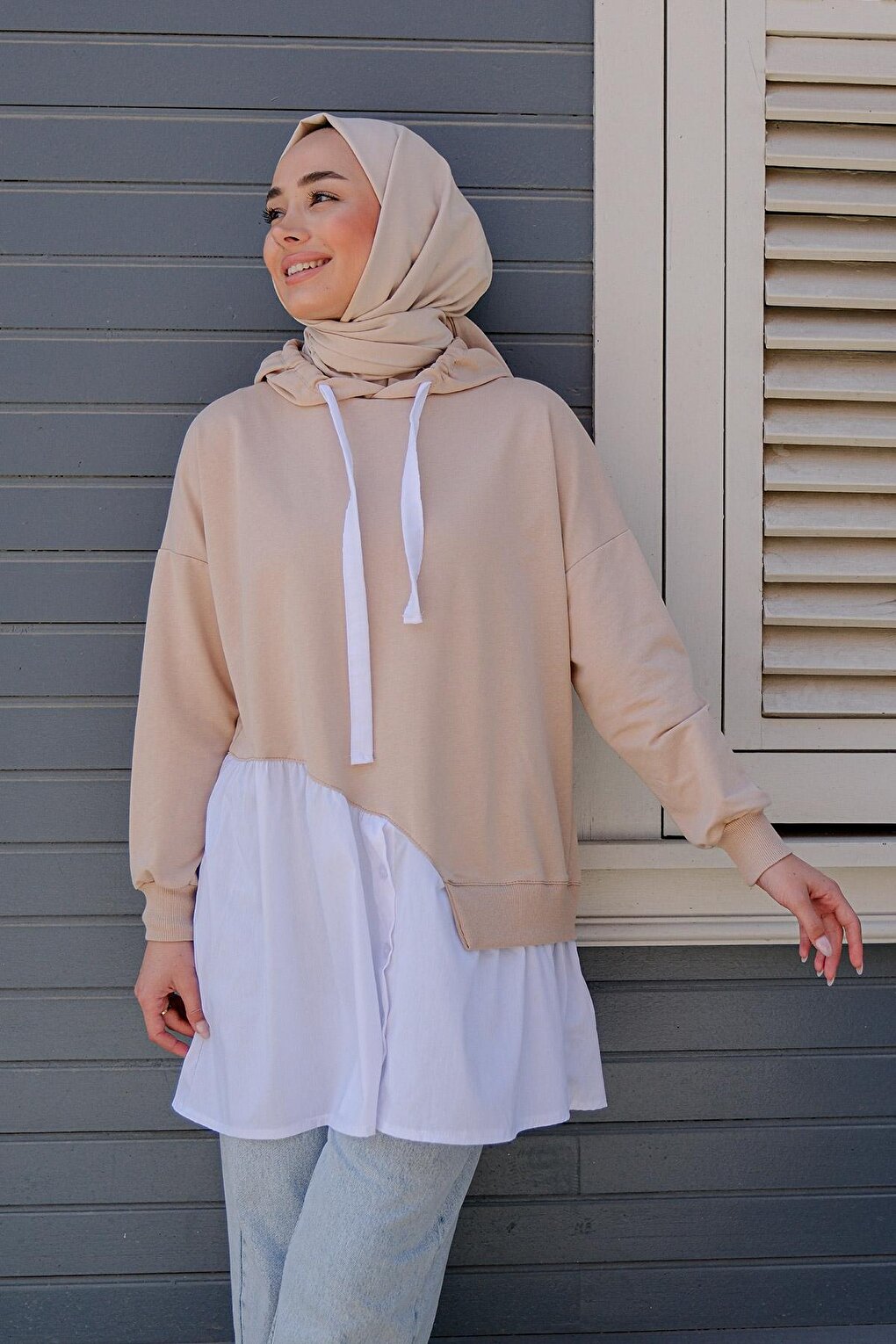 Women's Hooded Tunic Cream