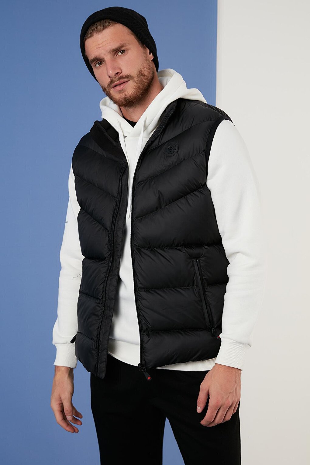 Slim Fit Stand Collar Pocket Puffer Vest 6274850