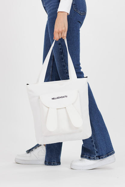 Eared Rabbit Shoulder Bag White