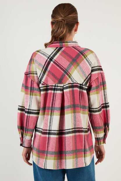 Plaid Oversize Double Pocket Winter Lumberjack Shirt 42190473