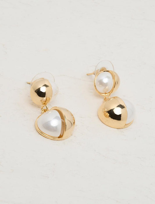 Stylish Earrings with White Ball Figures