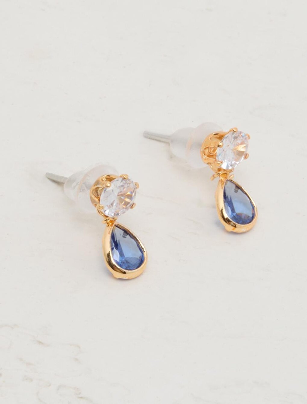 Blue Drop Stone Figured Earrings