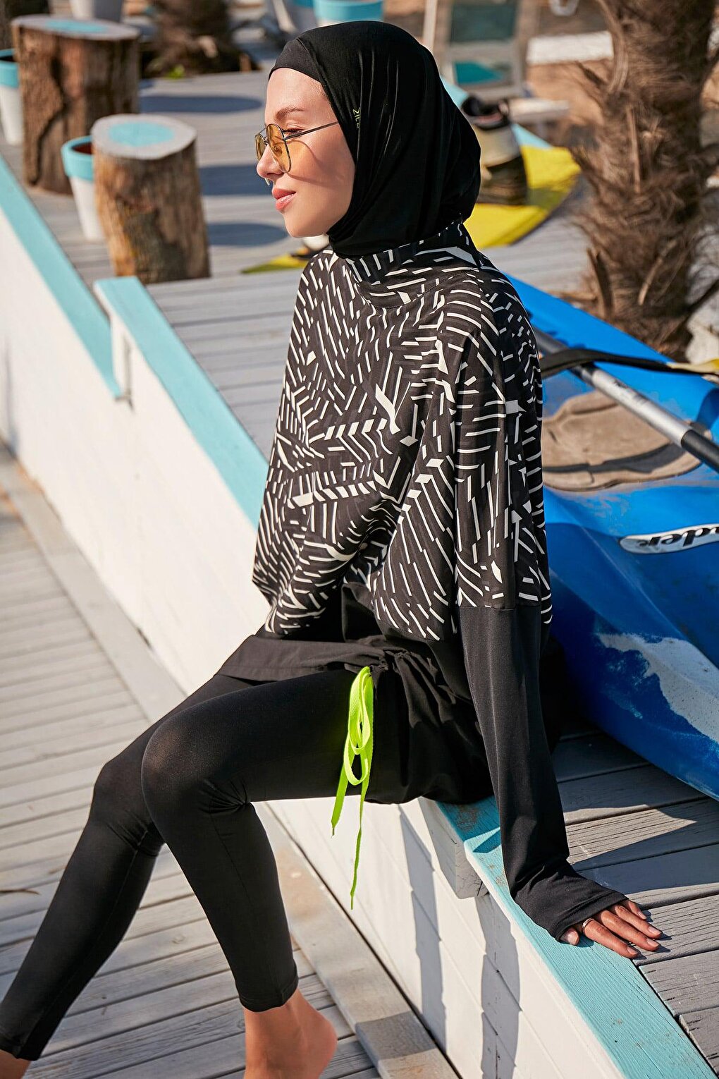 Parachute Black Fully Covered Hijab Swimsuit M2327