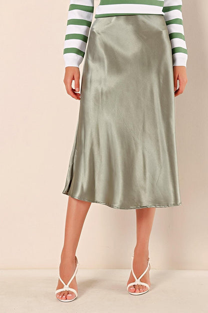 15806 Satin Skirt - Çağla