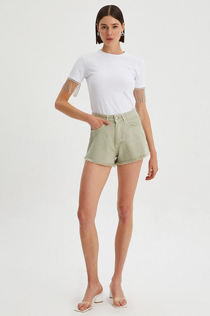 Women's Tasseled Short Jean Shorts