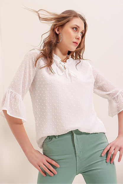 0415 Chiffon Blouse - White