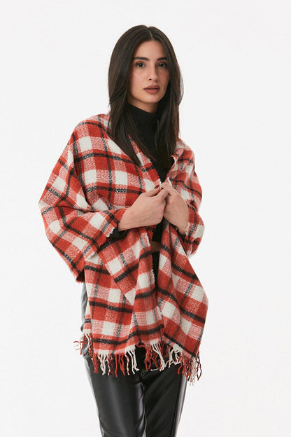 Plaid Patterned Soft Textured Shawl