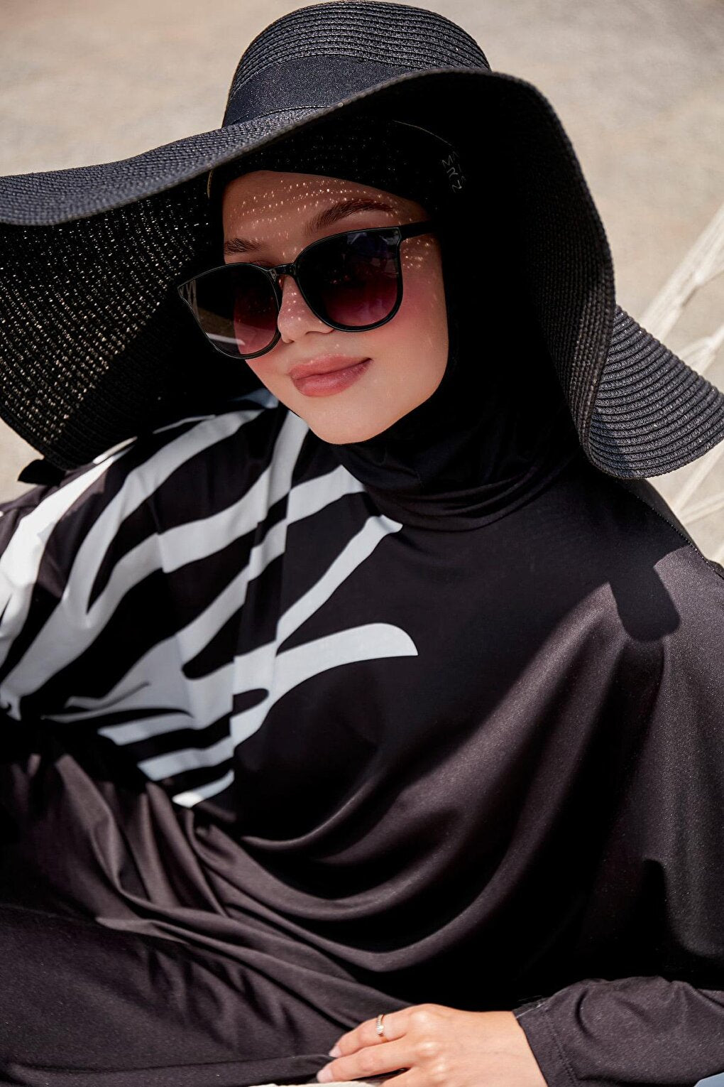 Black Fully Covered Hijab Swimsuit M2308