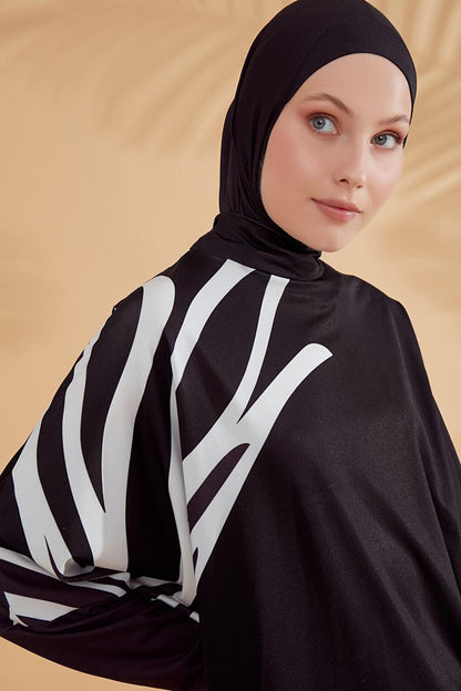 Black Fully Covered Hijab Swimsuit M2308