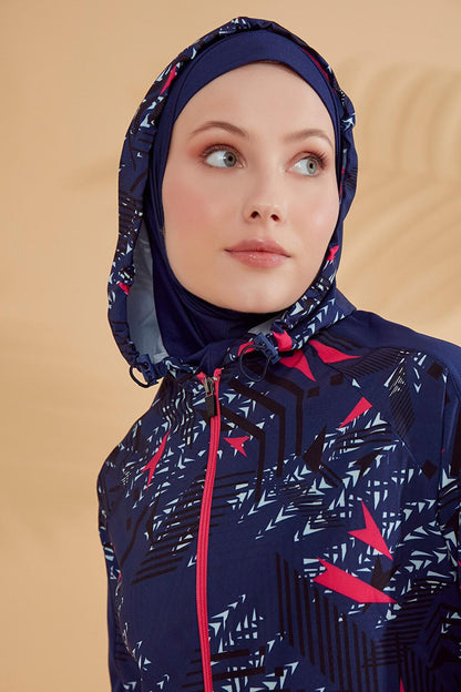 Parachute Navy Blue Fully Covered Hijab Swimsuit M2328