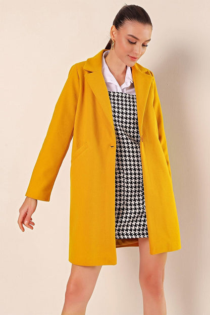 9085 Kaşe Coat - Yellow