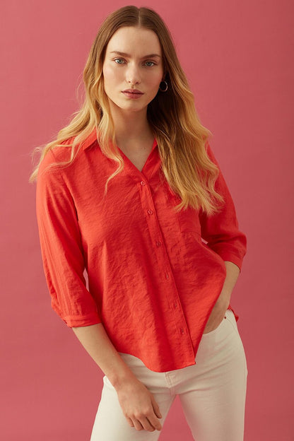 Pomegranate Flower Cotton Shirt