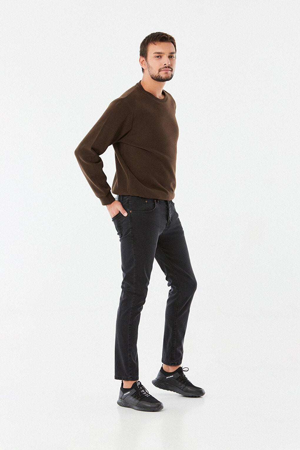 Normal Waist Narrow Leg Skinny Trousers