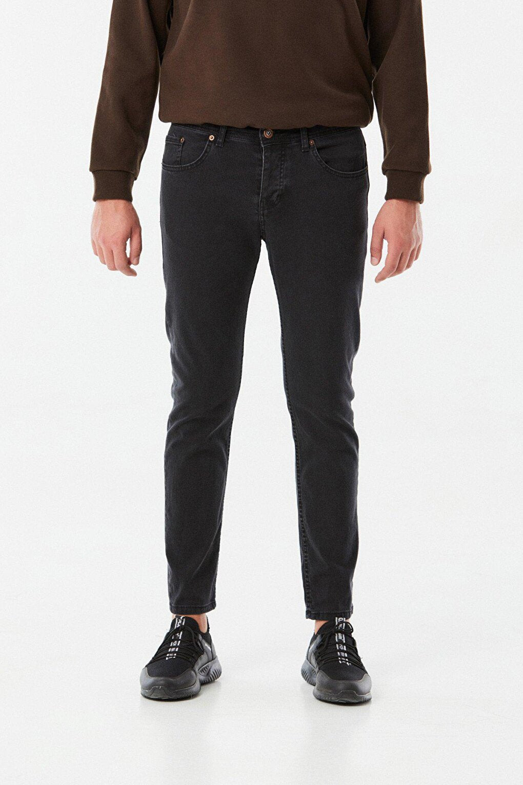 Normal Waist Narrow Leg Skinny Trousers