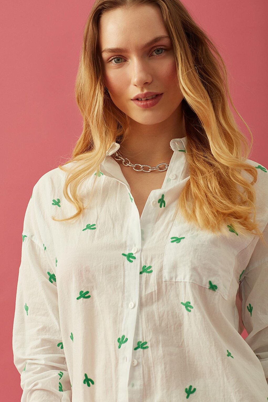 White Shirt with Embroidery Detail