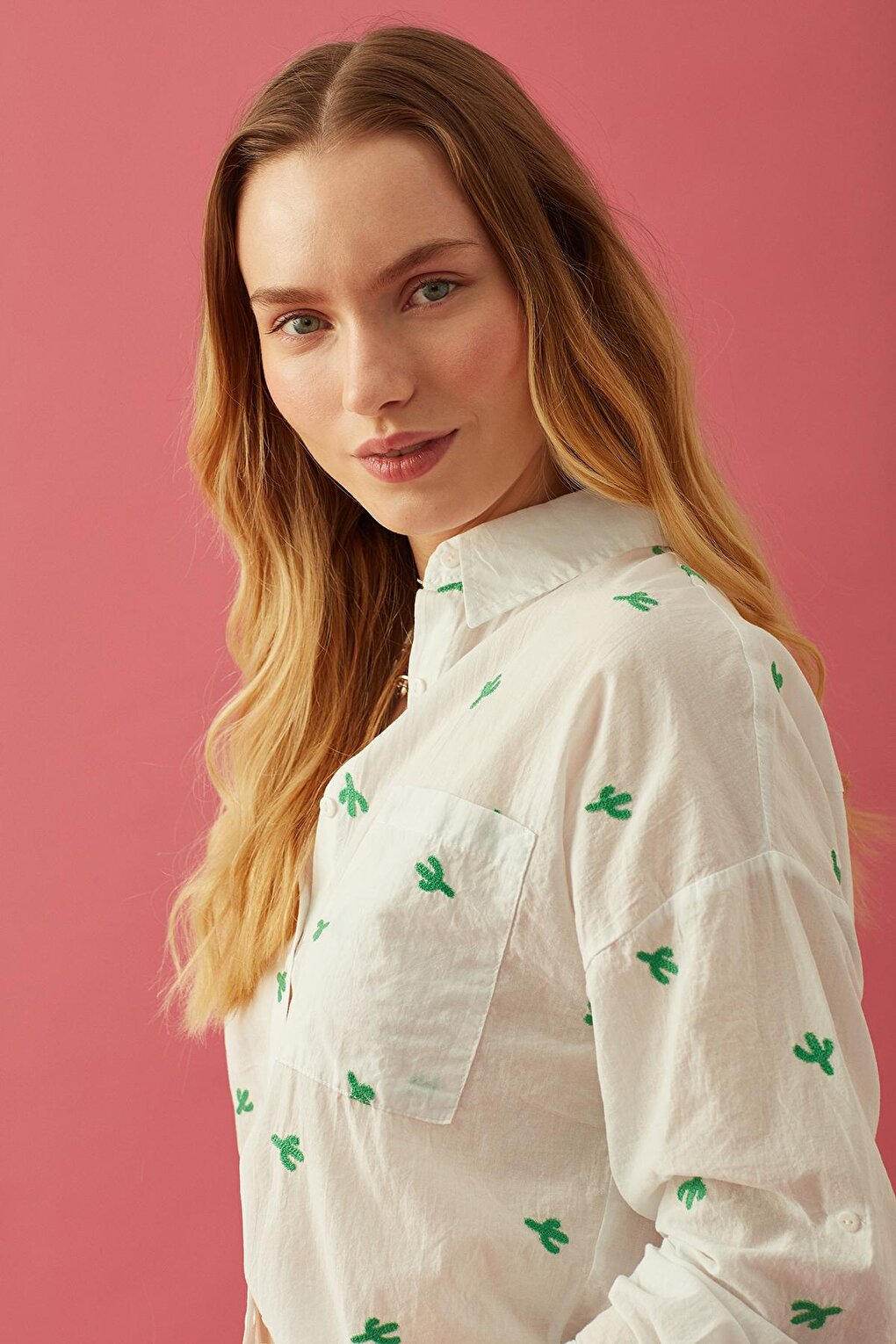 White Shirt with Embroidery Detail