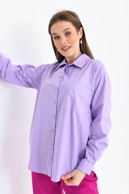 Lilac Pocket Detailed Women's Shirt