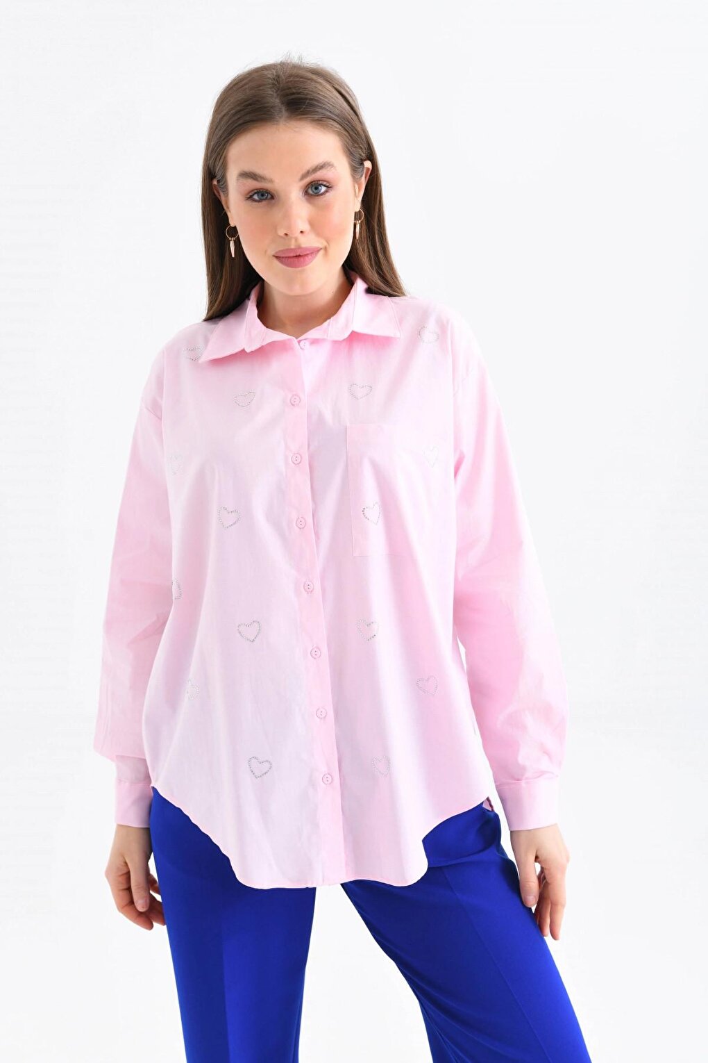 Powder Color Pocket Women's Shirt