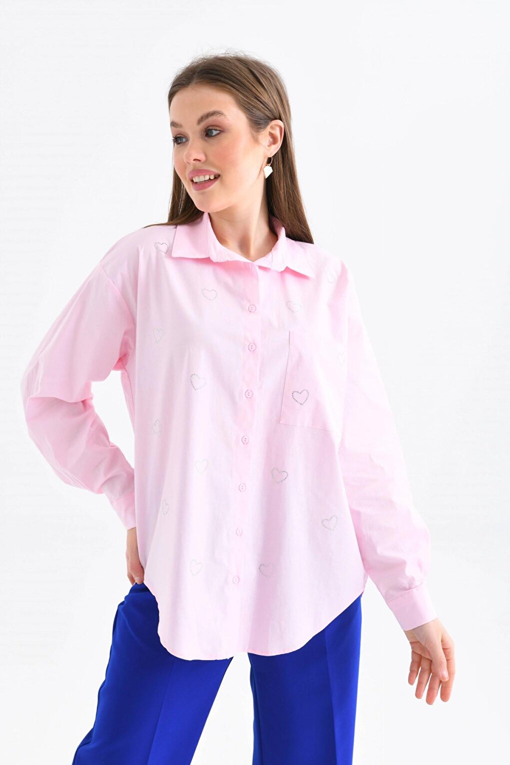 Powder Color Pocket Women's Shirt