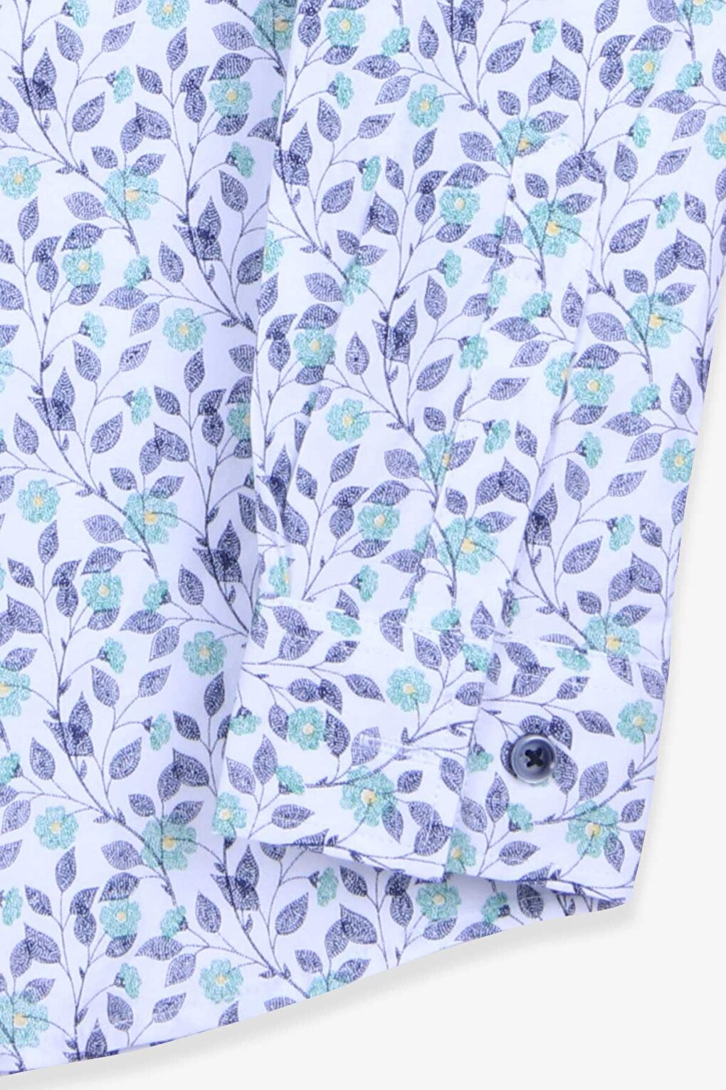 Boy's Shirt Flower Patterned White (8-14 Years)