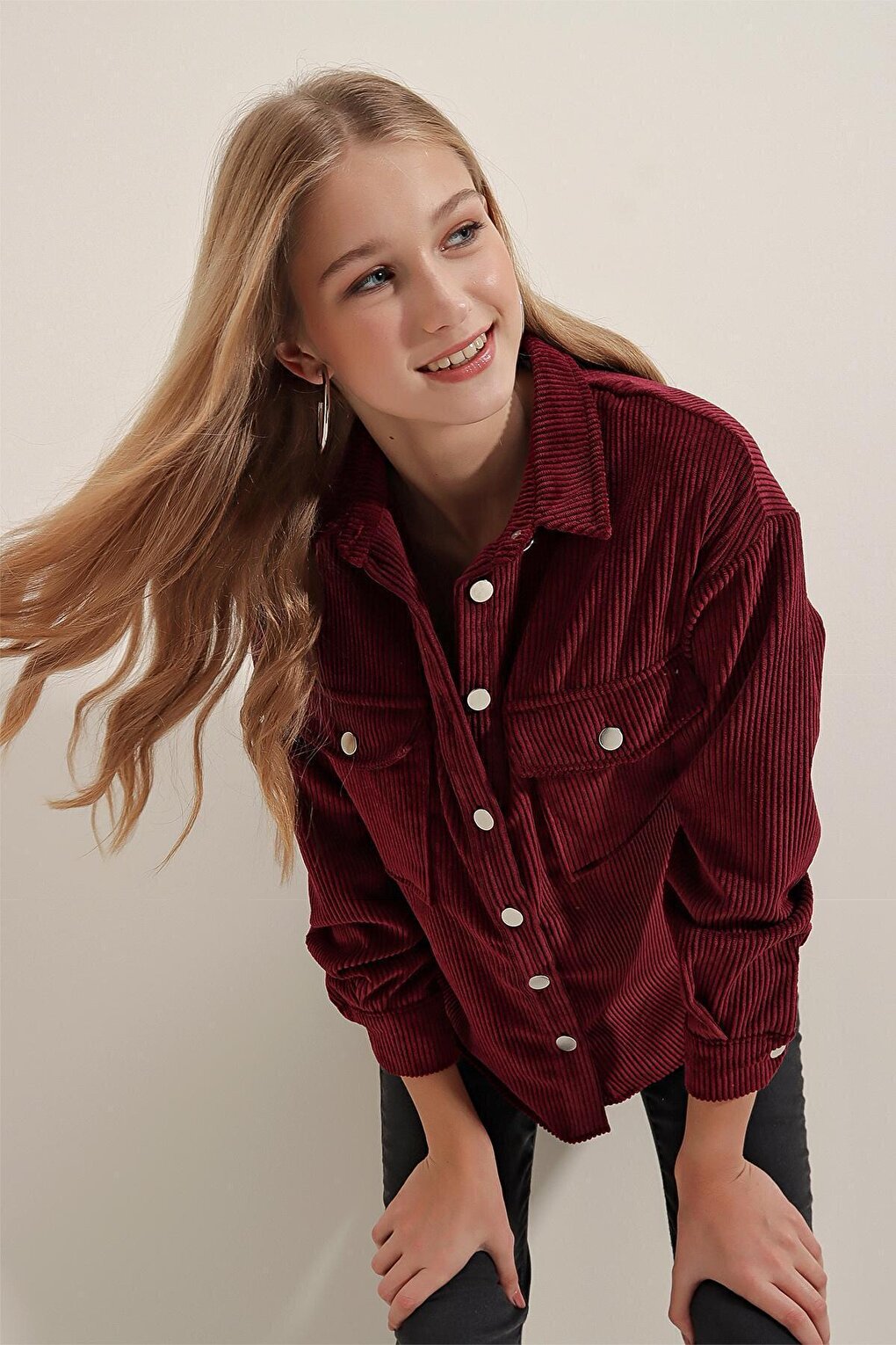 3865 Striped Velvet Shirt - Plum