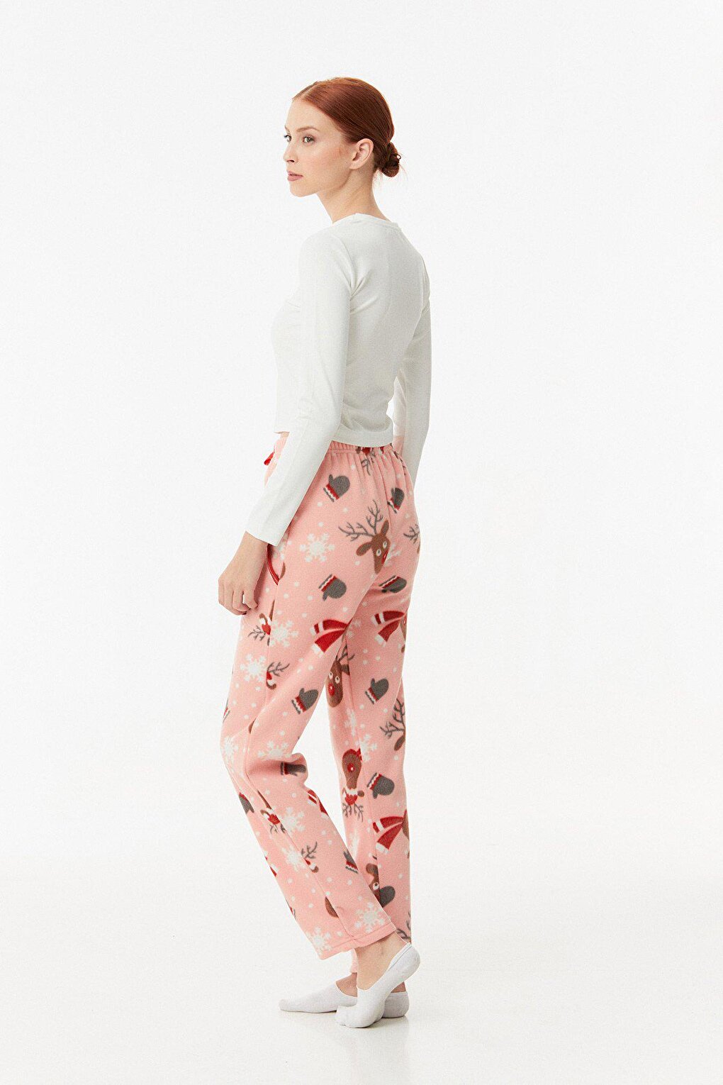 Panda Printed Pocket Fleece Pajama Bottoms