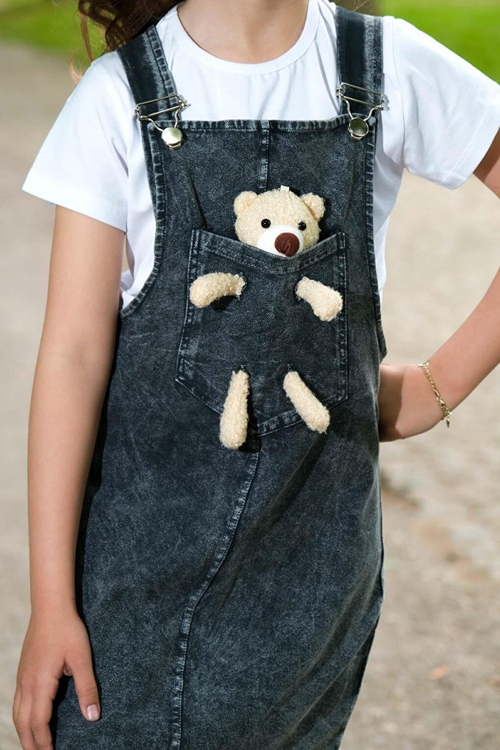 Girl's Skirt and Teddy Bear Salopet