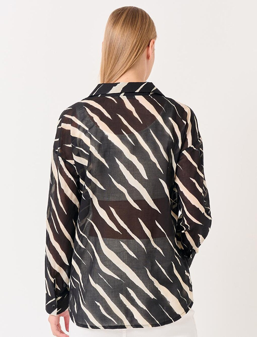 Black Long Sleeve Patterned 100% Cotton Shirt