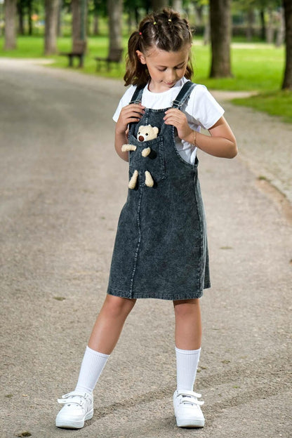 Girl's Skirt and Teddy Bear Salopet