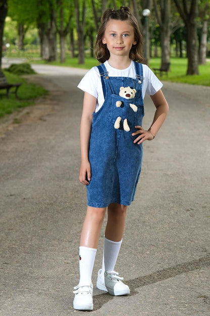 Girl's Skirt and Teddy Bear Salopet