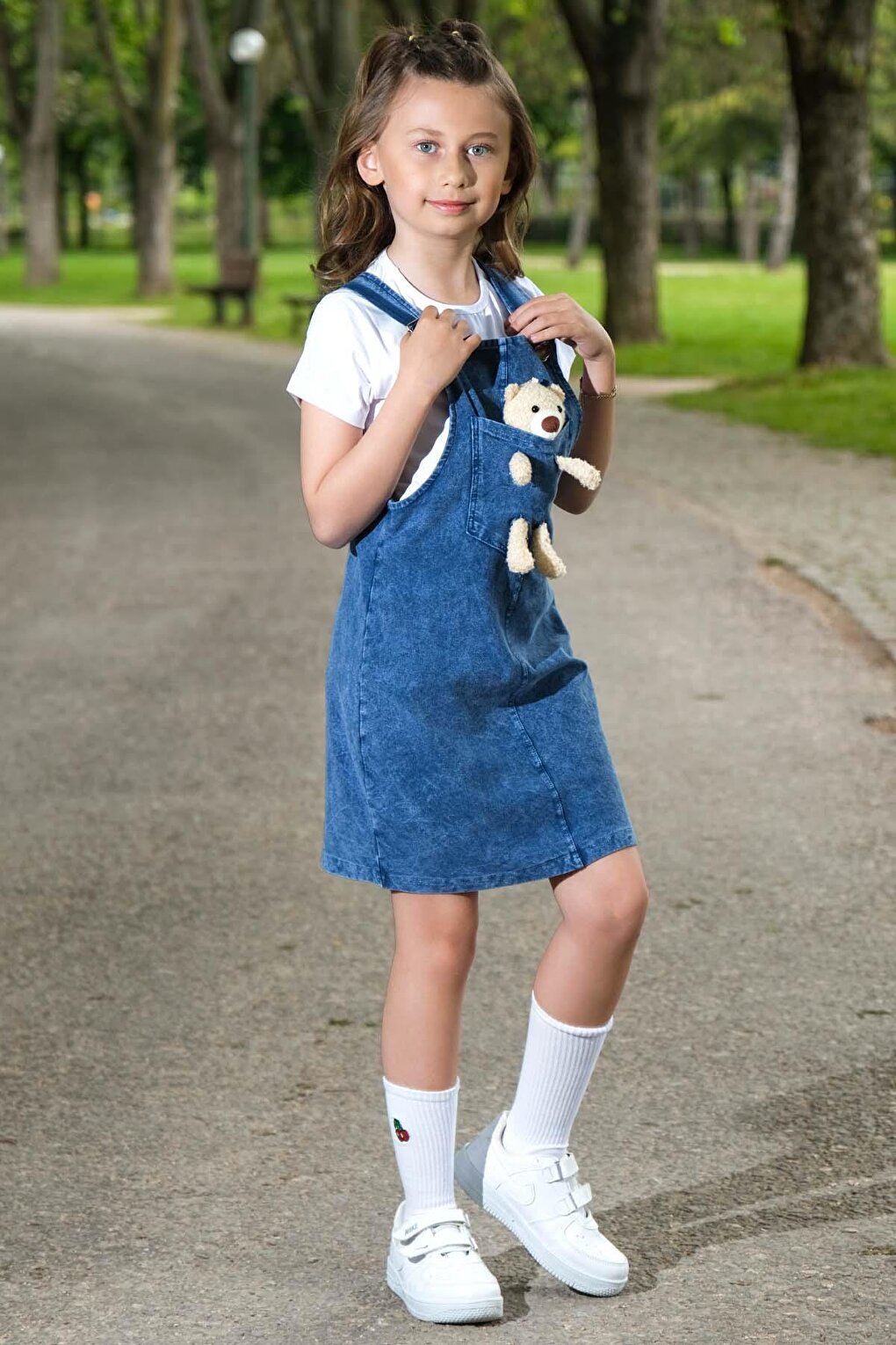 Girl's Skirt and Teddy Bear Salopet