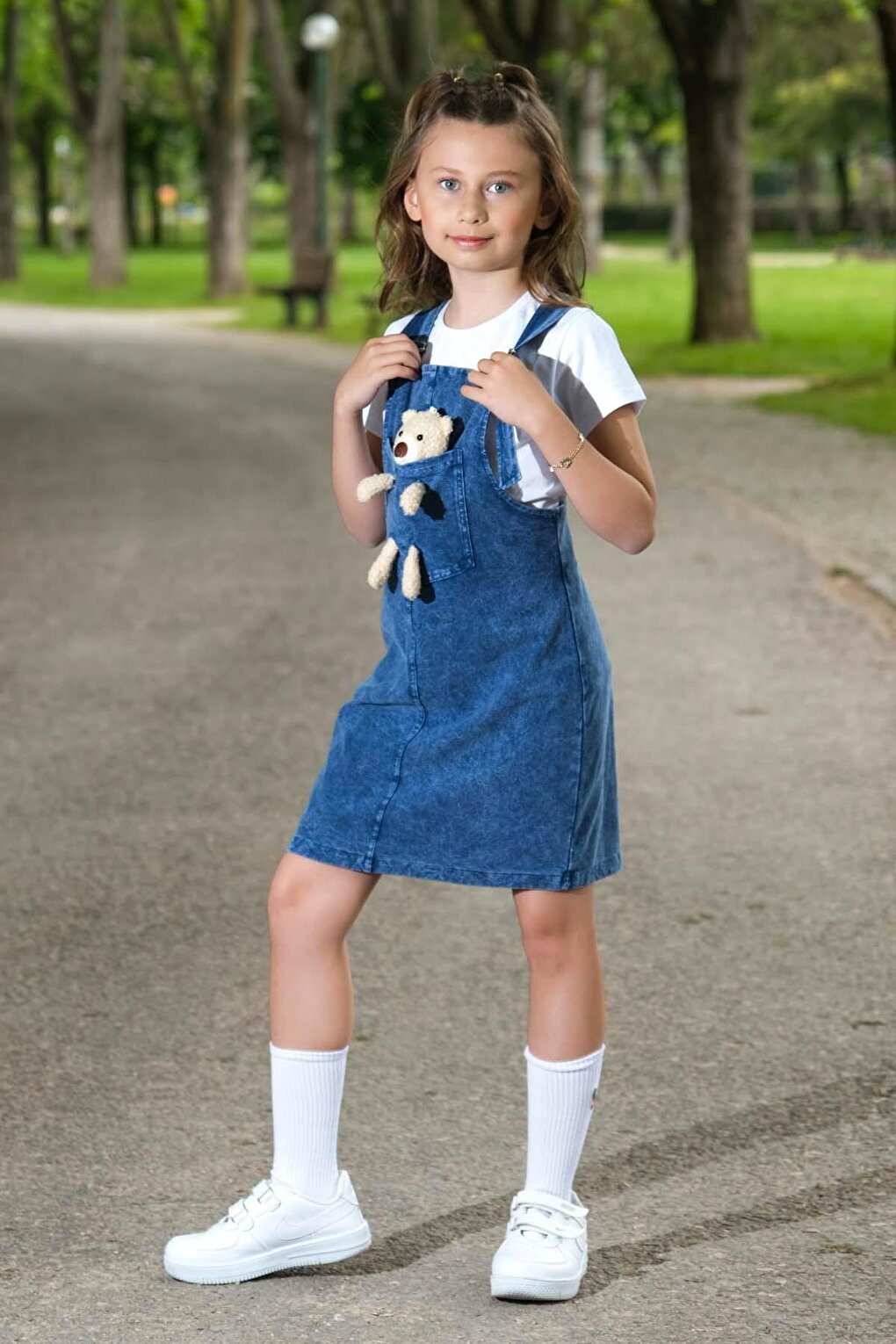 Girl's Skirt and Teddy Bear Salopet