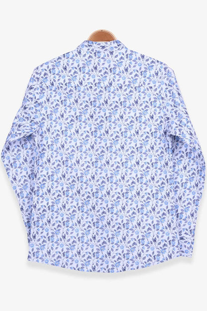 Boy's Shirt Flower Patterned White (8-14 Years)