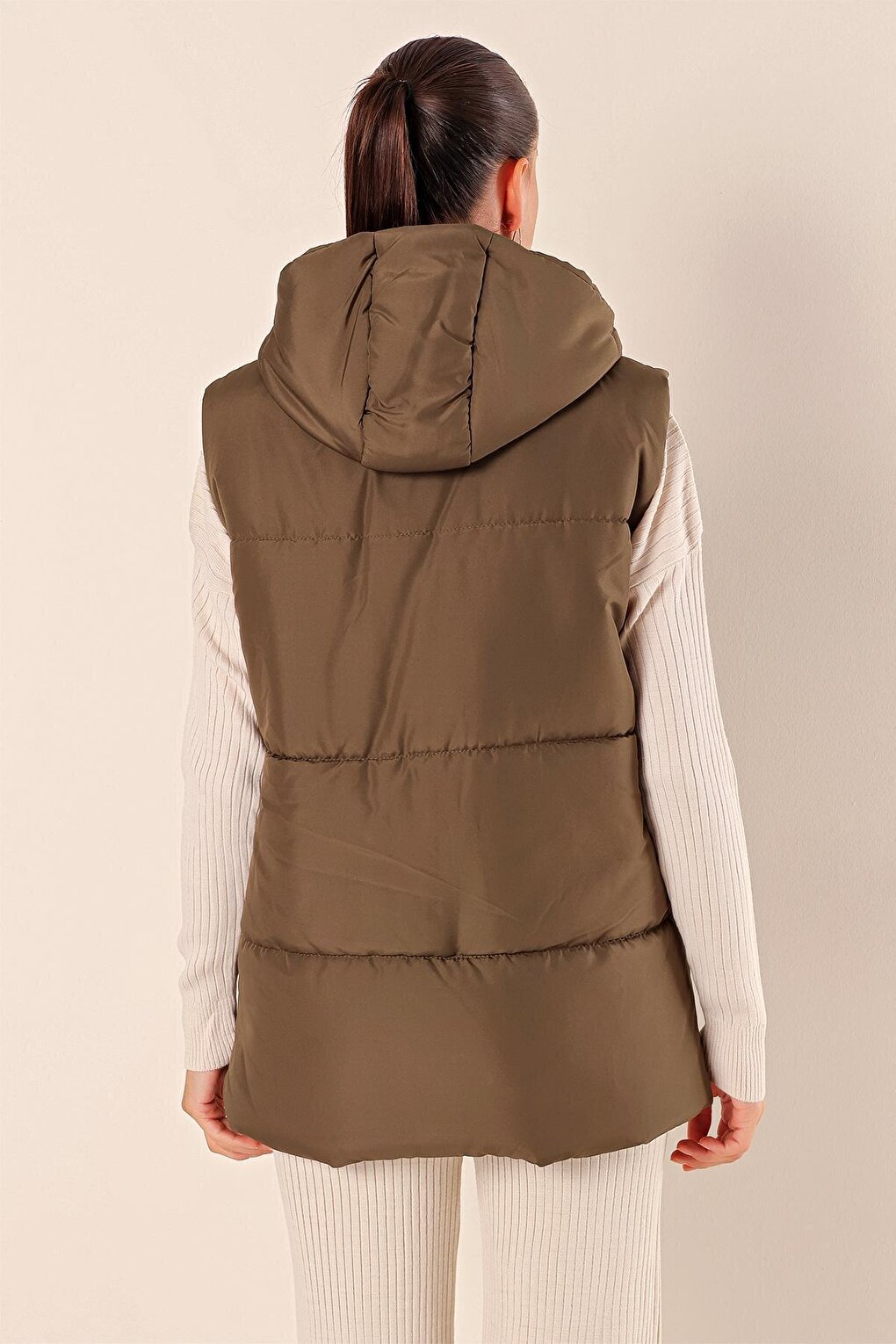 6787 Short Puffer Vest - Khaki