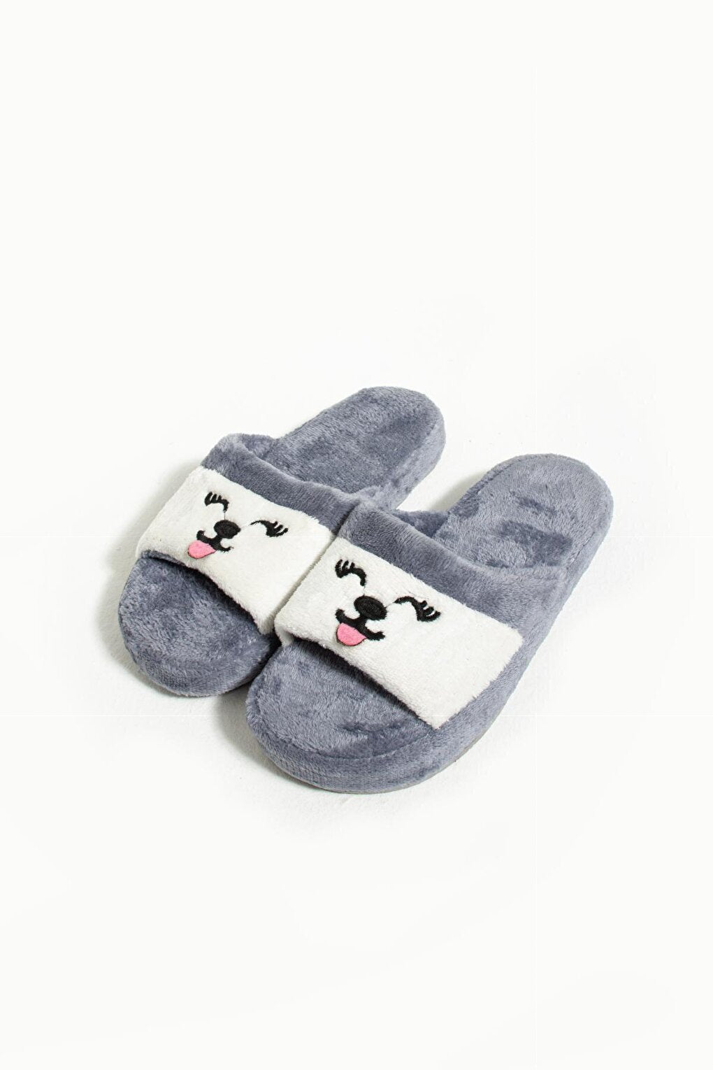 Women's Thermo Sole Fleece Home Slippers with Kitty 001-15-21