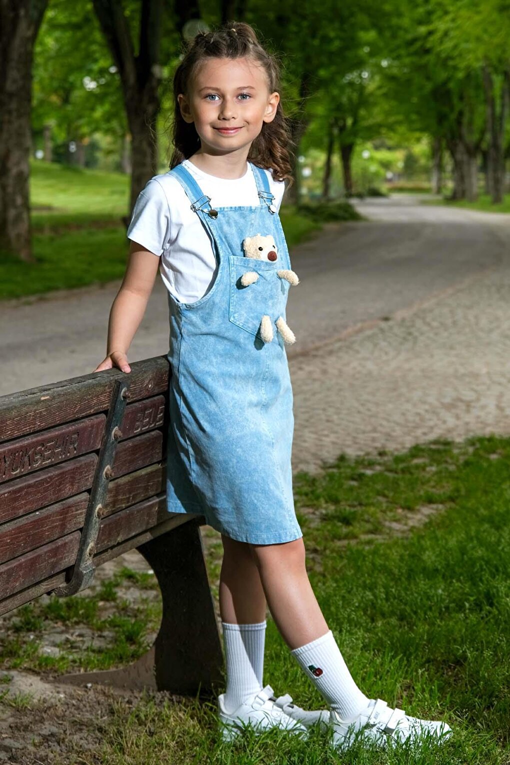 Girl's Skirt and Teddy Bear Salopet