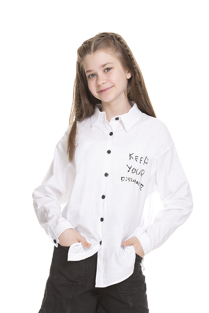 Girl's Back Printed School Style Shirt 8-14 Years A1128