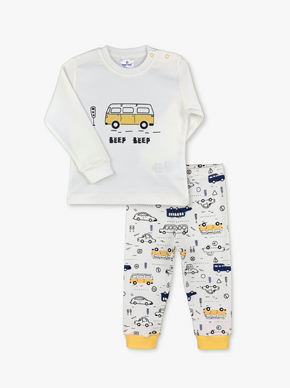 Crew Neck Long Sleeve Baby Boy Pajama Set