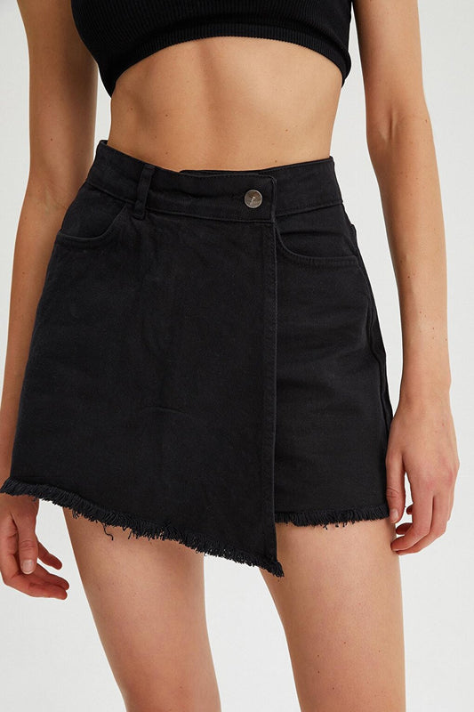 Women's Tasseled Short Jean Skirt Shorts