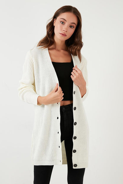 100% Acrylic Knitwear Knitted Long Cardigan 4615044