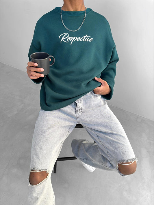 Oversize Respective Sweatshirt Green